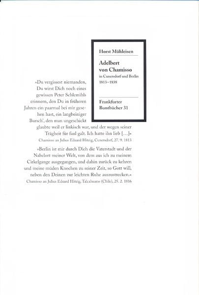 Adelbert von Chamisso in Cunersdorf und Berlin 1813-1838 (Livre en allemand) book