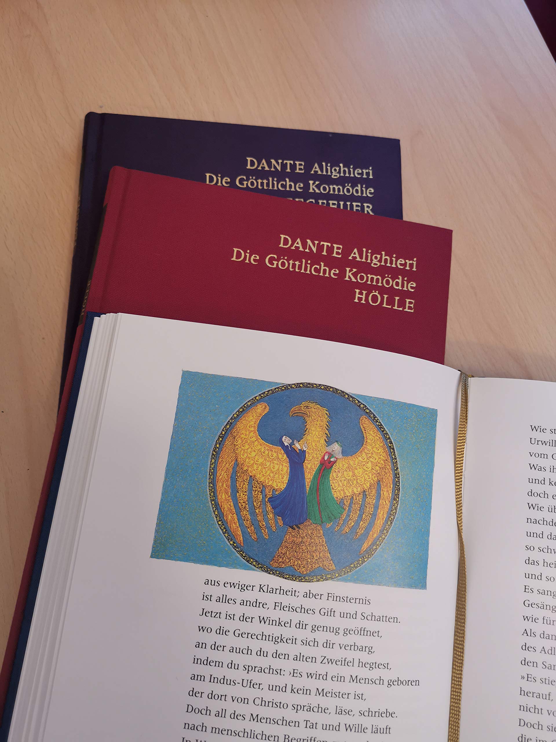Die göttliche Komödie, Ausgabe in drei Bänden (Hölle, Fegefeuer, Paradies), Mit farb. Illustrationen von Monika Beisner, Deutsch von Karl Vossler, Books