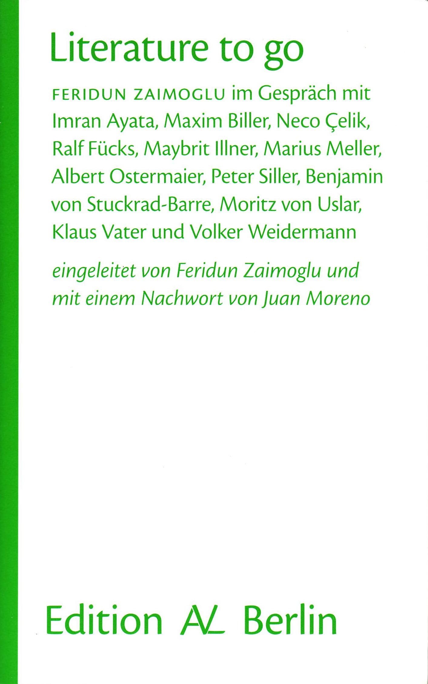 Literature to go: Feridun Zaimoglu im Gespräch Books