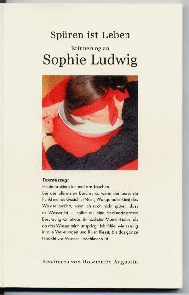 Spüren ist Leben: Erinnerung an Sophie Ludwig book