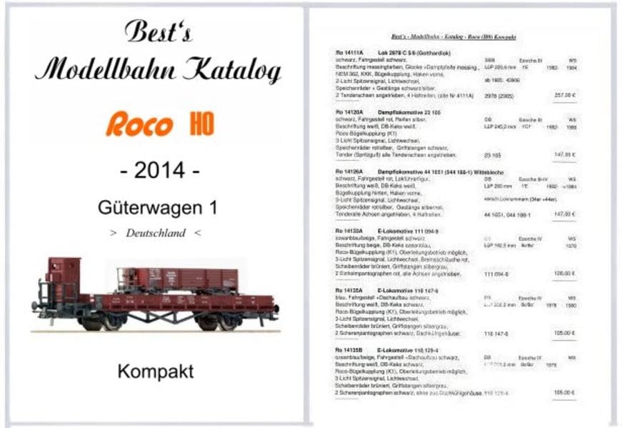 Best`s Modellbahn Katalog Roco H0 Güterwagen 1 (Deutschland) 2014 kompakt: nach Artikelnummer sortiert, unbebildert, Hobbies & Crafts