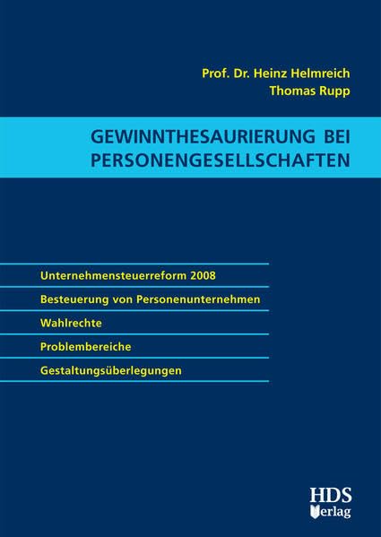 Gewinnthesaurierung bei Personengesellschaften book