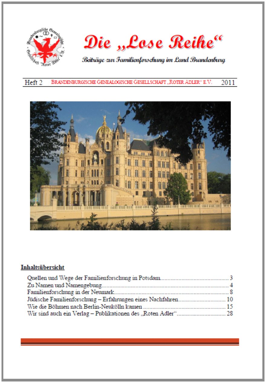 Die Lose Reihe, Heft 2: Beiträge zur Familienforschung im Land Brandenburg (Genealogisch-Historische Studien Brandenburgs (GHSB): (ehemals: Die Lose Reihe)) Politics & History