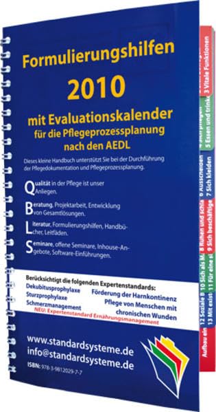 Formulierungshilfen 2010 für die Pflegeprozessplanung nach den AEDL: mit Evaluationskalender 2010 Medicine
