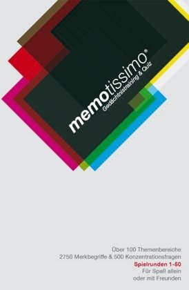 memotissimo: Gedächtnistraining & Quiz: Gedächtnistraining & Quiz. Über 100 Themenbereiche, 2750 Merkbegriffe & 500 Konzentrationsfragen. Spielrunden 1-50. Für Spaß allein oder mit Freunden Business, Finance & Career