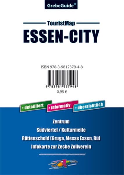 TouristMap ESSEN-CITY: Zentrum, Südviertel / Kulturmeile, Rüttenscheid (Gruga, Messe Essen, Rü), Infokarte zur Zeche Zollverein Leisure, Home & Garden
