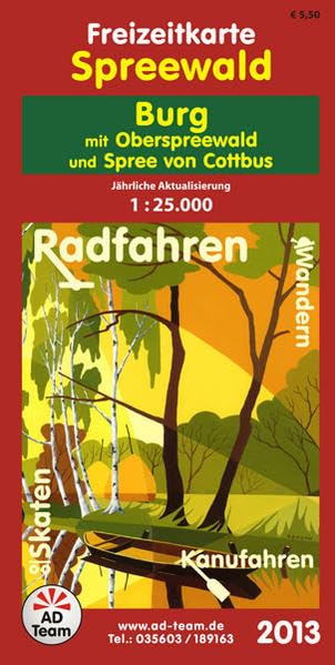 Freizeitkarte Spreewald Burg (Ausgabe 2013): Mit Oberspreewald und Spree von Cottbus. 1:25000 Leisure, Home & Garden