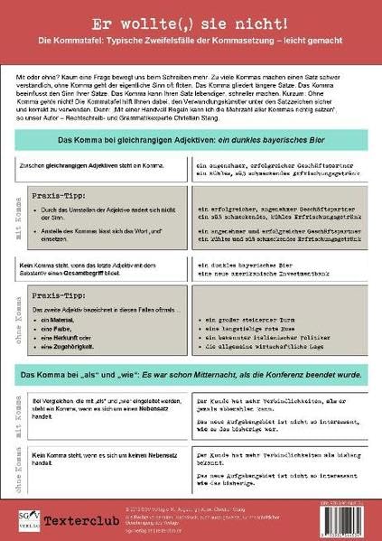 Die Kommatafel: Typische Zweifelsfälle der Kommasetzung – leicht gemacht (Texter-Tools) Learning & Reference