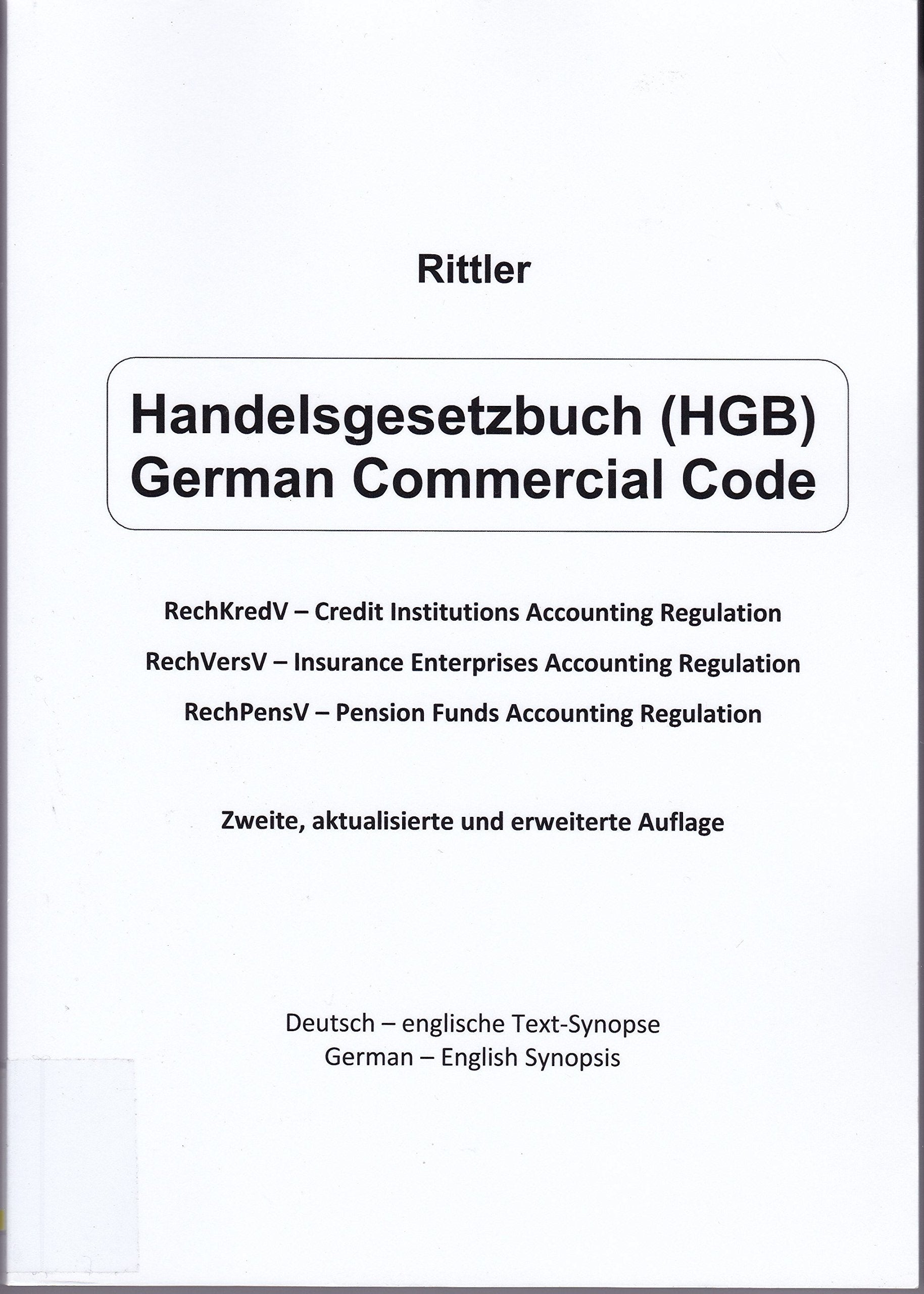 Handelsgesetzbuch (HGB) - German Commercial Code: In englischer Übersetzung - Rittler, Thomas book