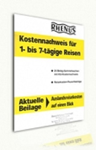 Kostennachweis für 1 bis 7 tägige Reisen Business, Finance & Career