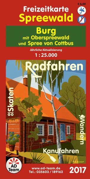 Freizeitkarte Spreewald Burg (Ausgabe 2017): mit Oberspreewald und Spree von Cottbus 1:25.000 wetter- und reißfest Business & Technology