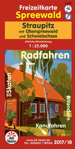 Freizeitkarte Spreewald Straupitz (Ausgabe 2017/18): mit Oberspreewald und Schwielochsee 1:25.000 wetter- und reißfest Leisure, Home & Garden