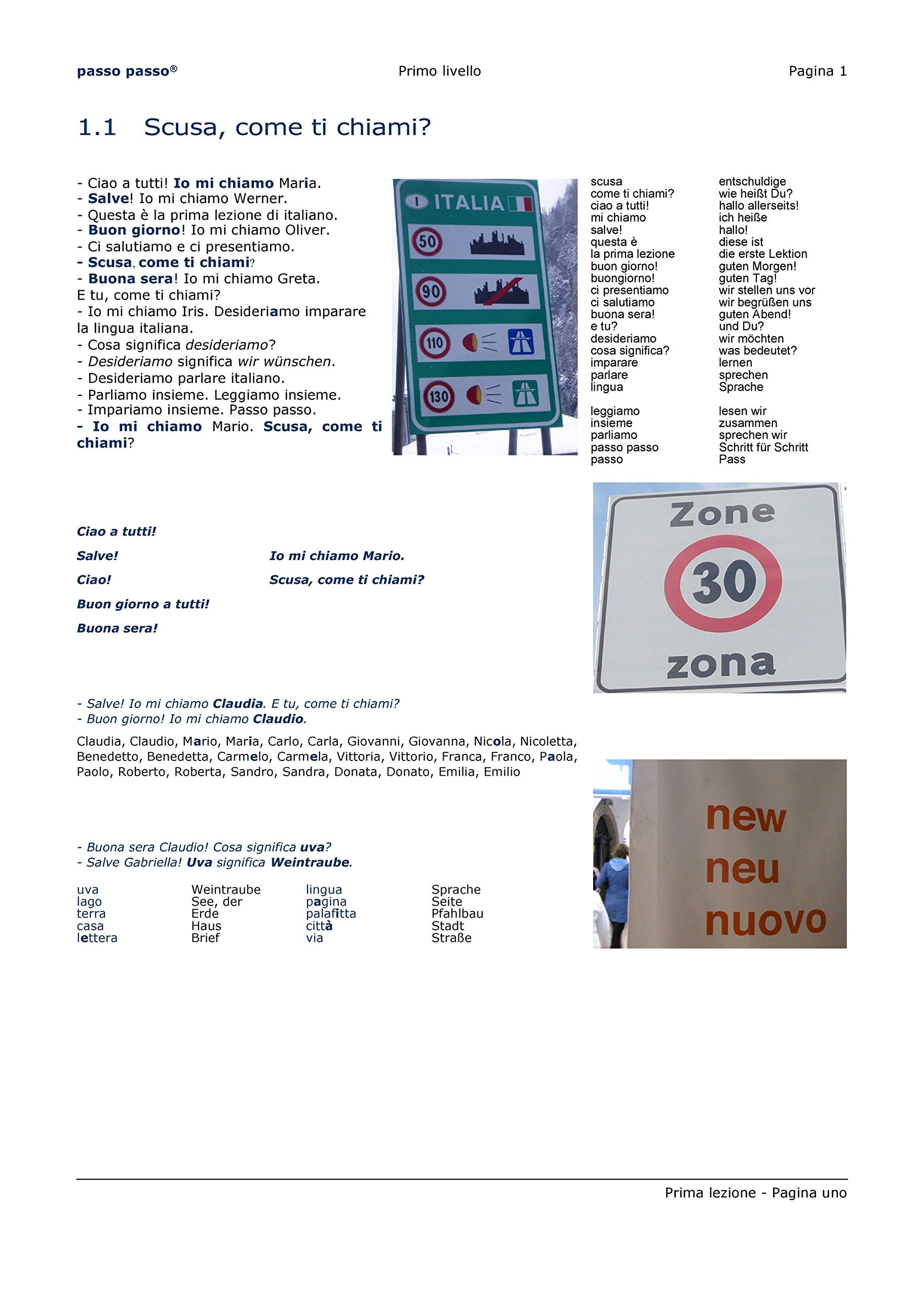 passo passo A1: italiano volume uno lezioni 1 - 30 Learning & Reference