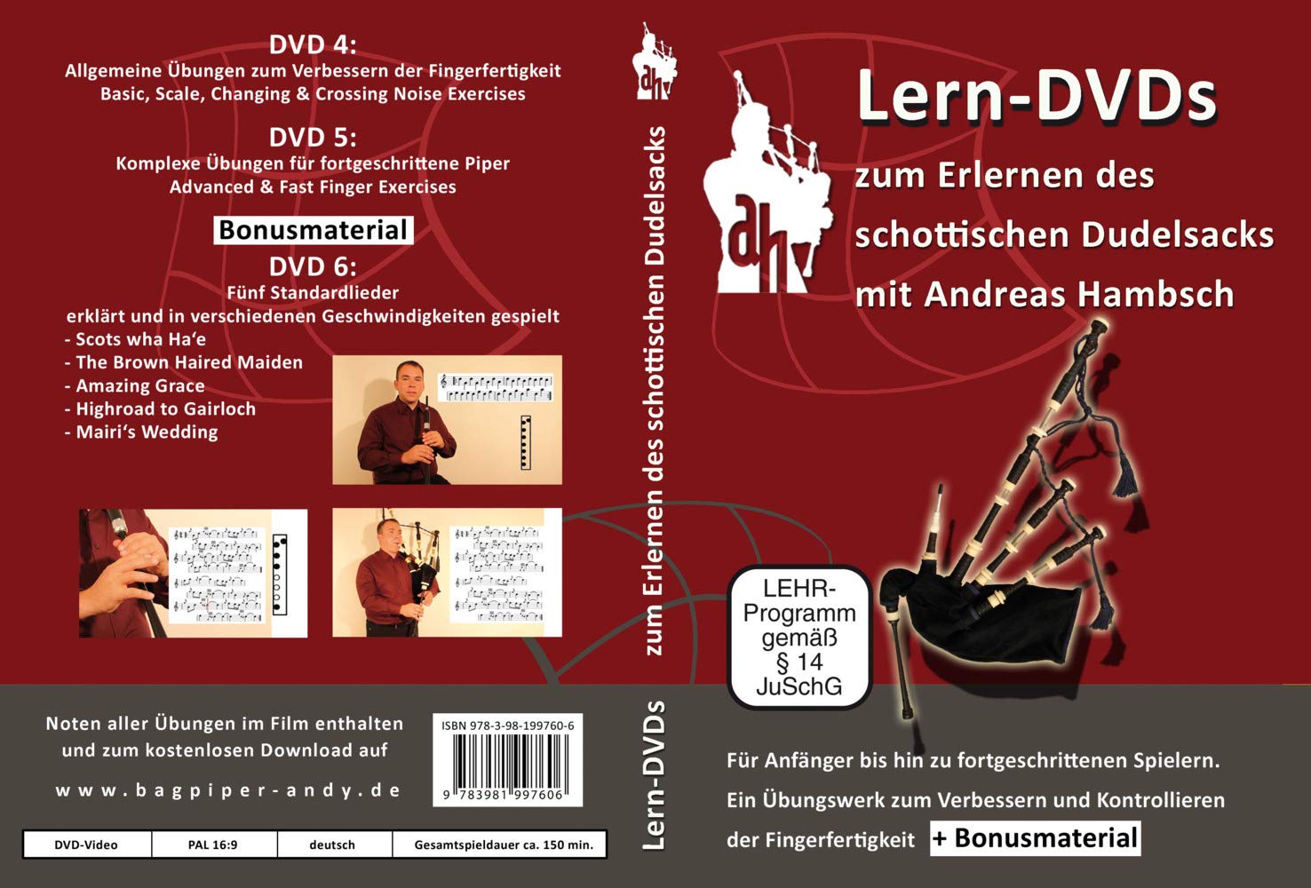 Dudelsack Lern DVDs - wichtige Übungen und die ersten Lieder Films