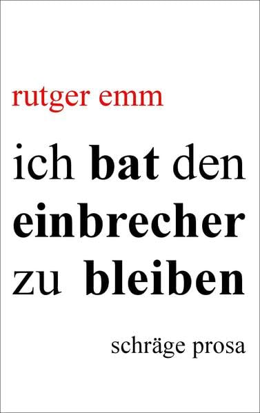 ich bat den einbrecher zu bleiben: schräge prosa Contemporary literature