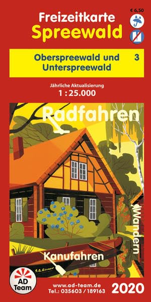 Freizeitkarte Spreewald - 3 (Ausgabe 2020): Oberspreewald und Unterspreewald 1:25.000 wetter- und reißfest Leisure, Home & Garden