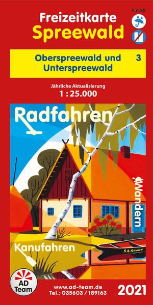 Freizeitkarte Spreewald - 3 (Ausgabe 2021): Oberspreewald und Unterspreewald 1:25.000 wetter- und reißfest Leisure, Home & Garden