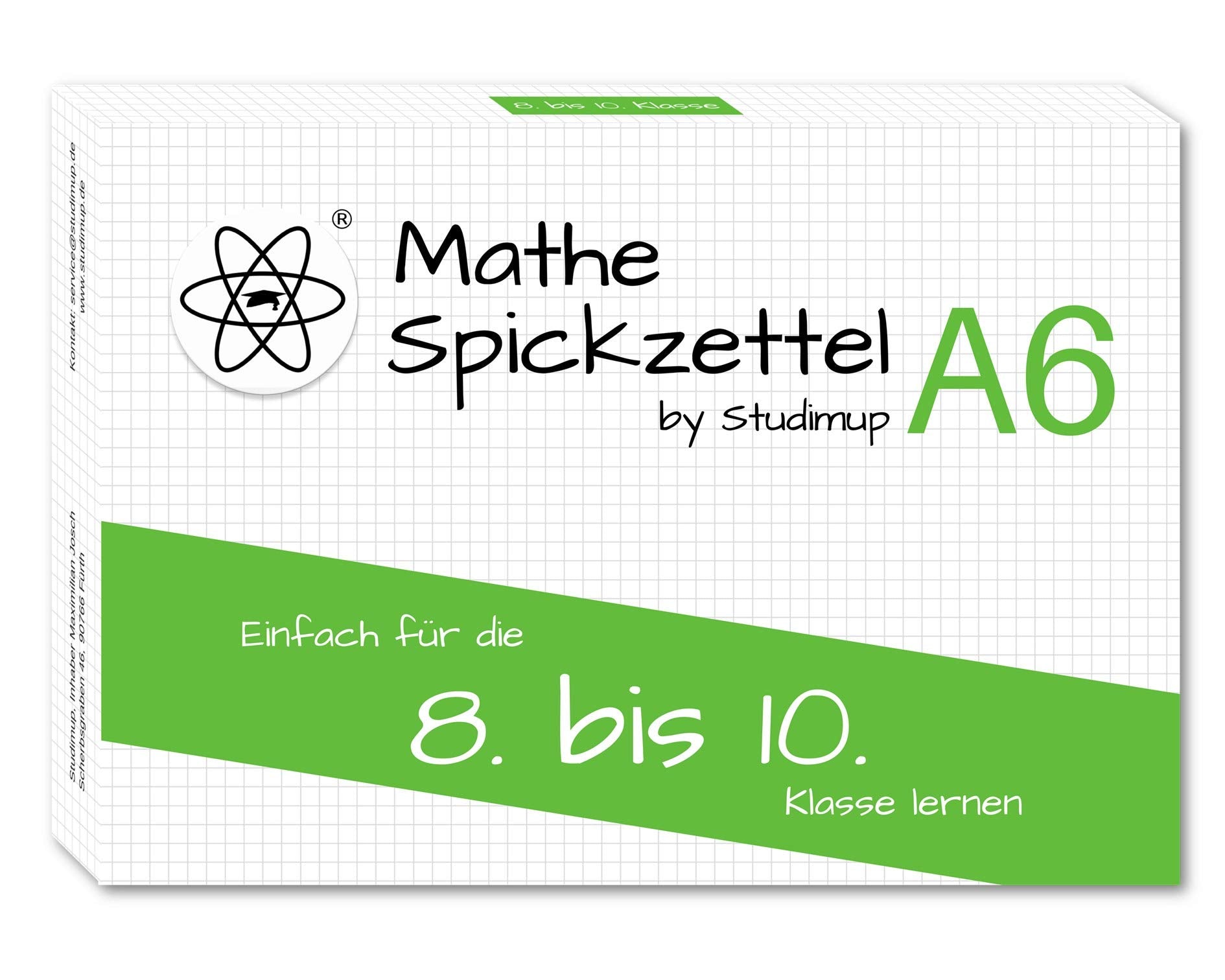 Mathe Spickzettel A6: 8. bis 10. Klasse – Übersichtliche und kompakte Lernkarten für Mathematik Mathematics