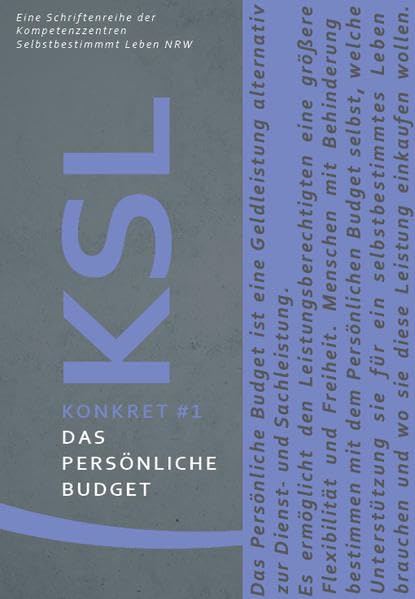 Das Persönliche Budget: Konkret # 1 - Schriftenreihe der Kompetenzzentren Selbstbestimmt Leben Politics & History