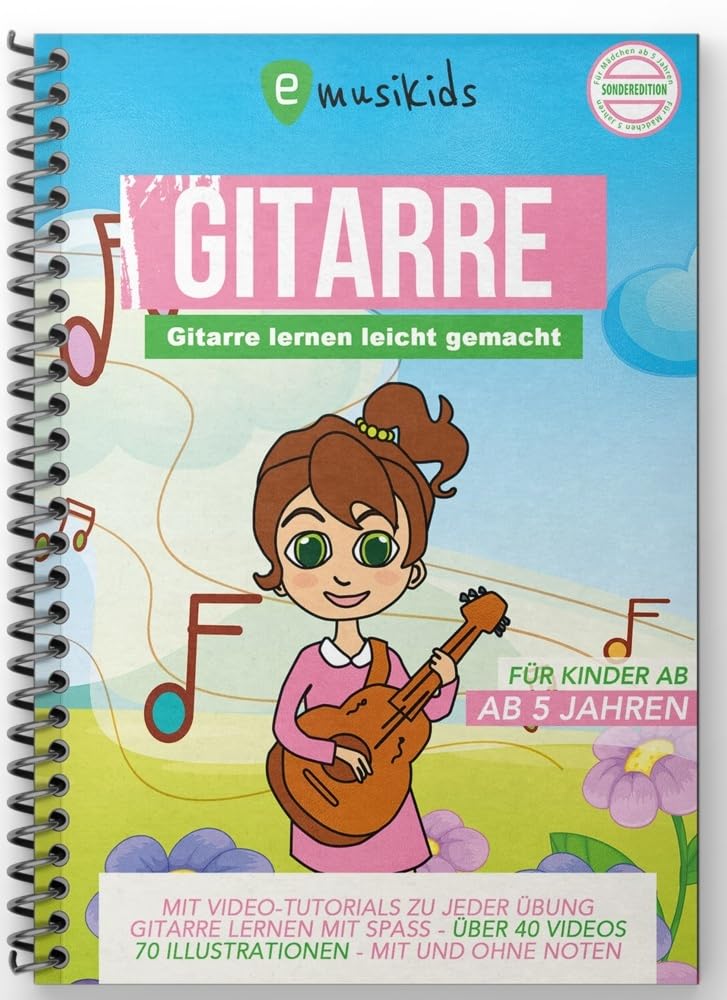 Das Mädchen Gitarrenbuch inkl. Lern-Videos auf DVD und über QR-Codes: Die neue kindgerechte Gitarrenschule mit vielen Kinderliedern, aktuellen Songs ... zu jeder Übung, mit praktischer Spiralbindung Arts & Music