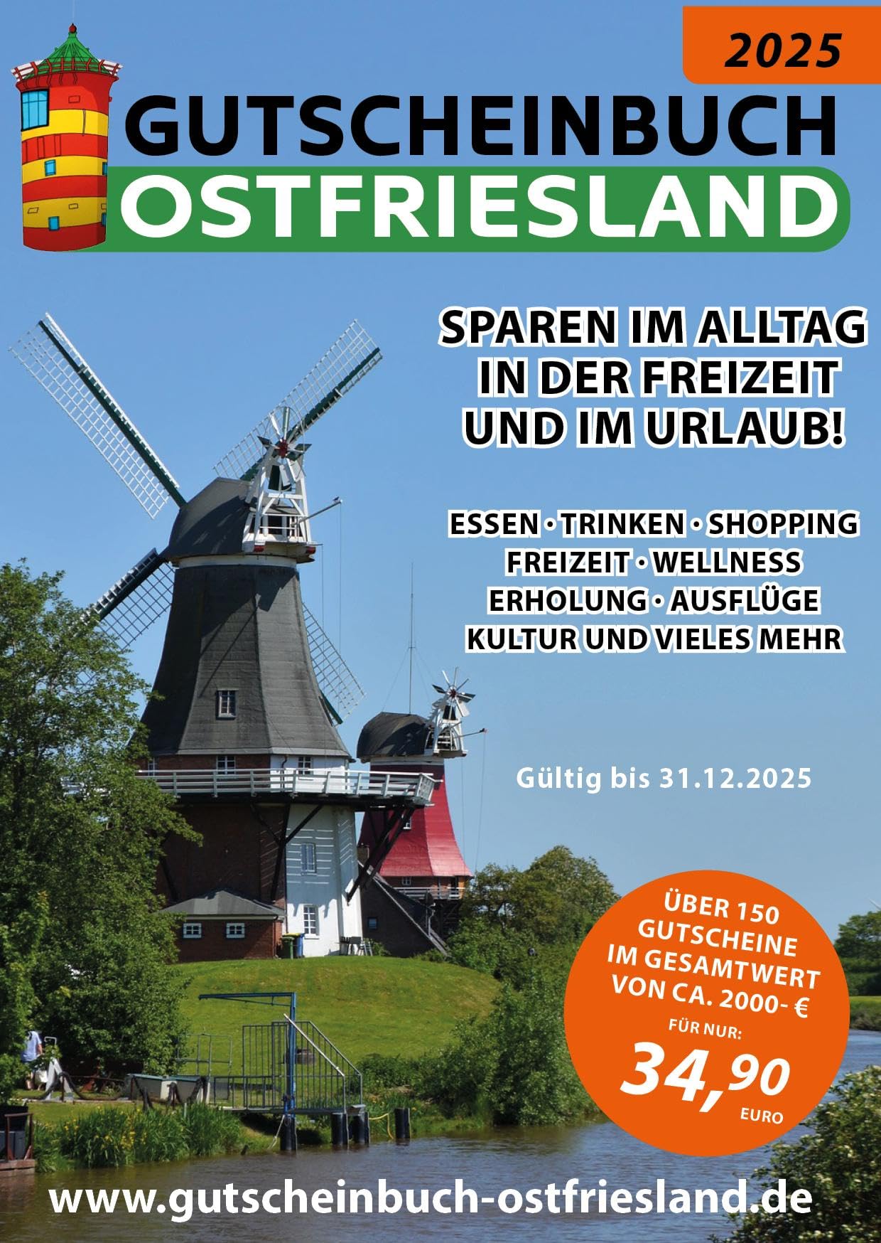 Gutscheinbuch 2025 Ostfriesland inkl. WHV: Sparen im Alltag, in der Freizeit und im Urlaub. Über 150 Gutscheine für die ganze Familie im Wert von über 1500 Euro. Lifestyle