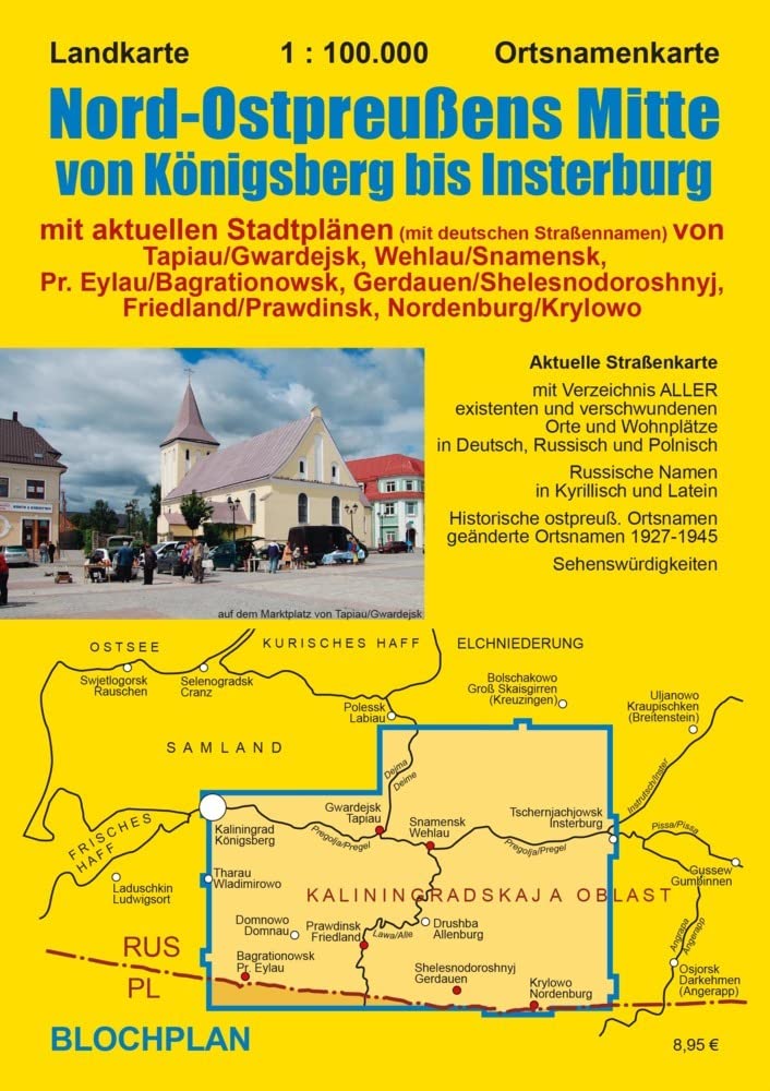 Landkarte Nord-Ostpreußens Mitte von Königsberg bis Insterburg: mit Stadtplänen von Tapiau, Wehlau, Pr. Eylau, Gerdauen, Friedland und Nordenburg Leisure, Home & Garden