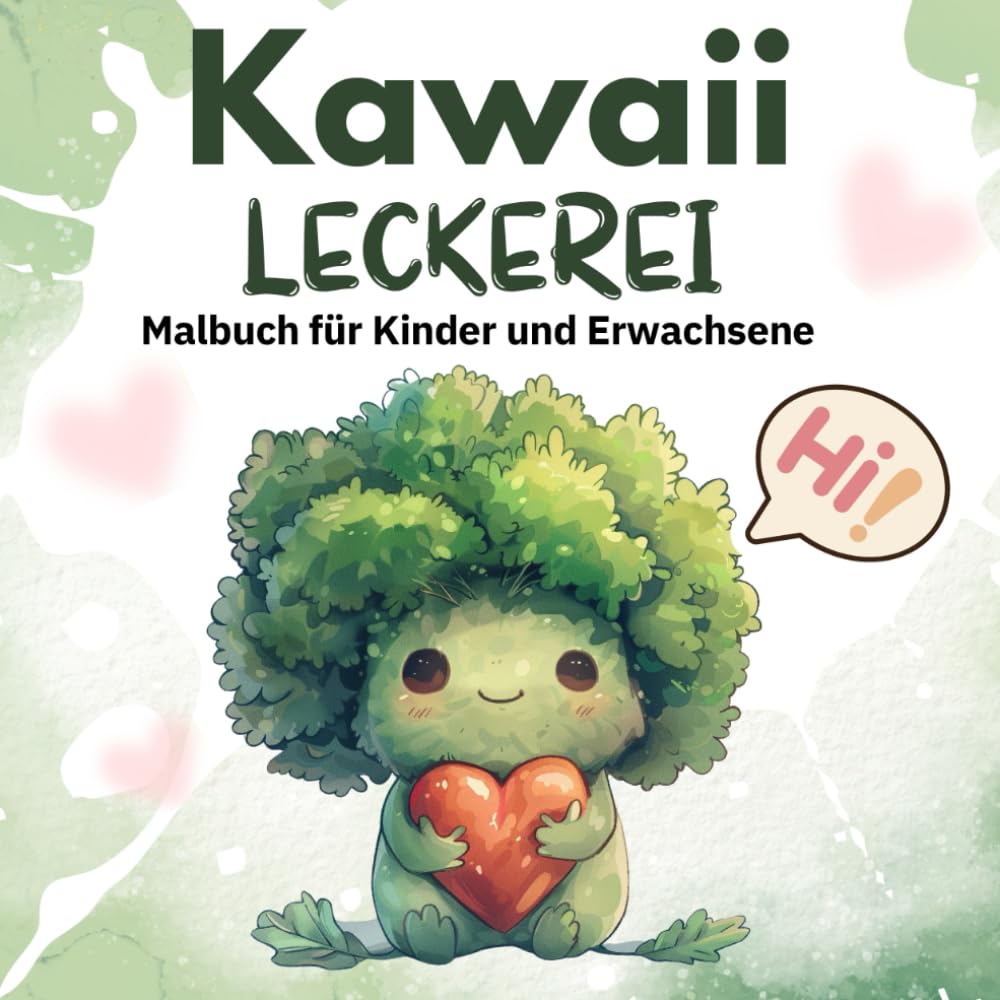 Kawaii Leckerei: Malbuch für Kinder und Erwachsene – Niedliche Kawaii Bilder von Obst, Gemüse und Leckereien zum Ausmalen. Ideal für junge Künstler und Japan Kawaii Fans ab 3 Jahren Manga