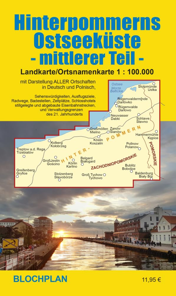 Landkarte Hinterpommerns Ostseeküste - mittlerer Teil: Maßstab 1:100.000 Leisure, Home & Garden