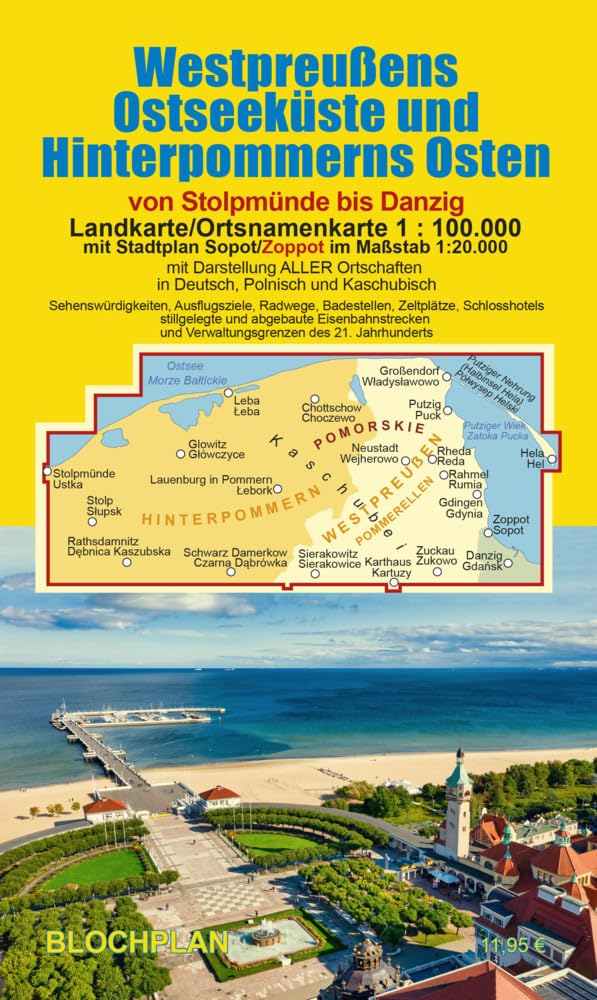Landkarte Westpreußens Ostseeküste und Hinterpommerns Osten: mit Stadtplan Sopt/Zoppot Leisure, Home & Garden