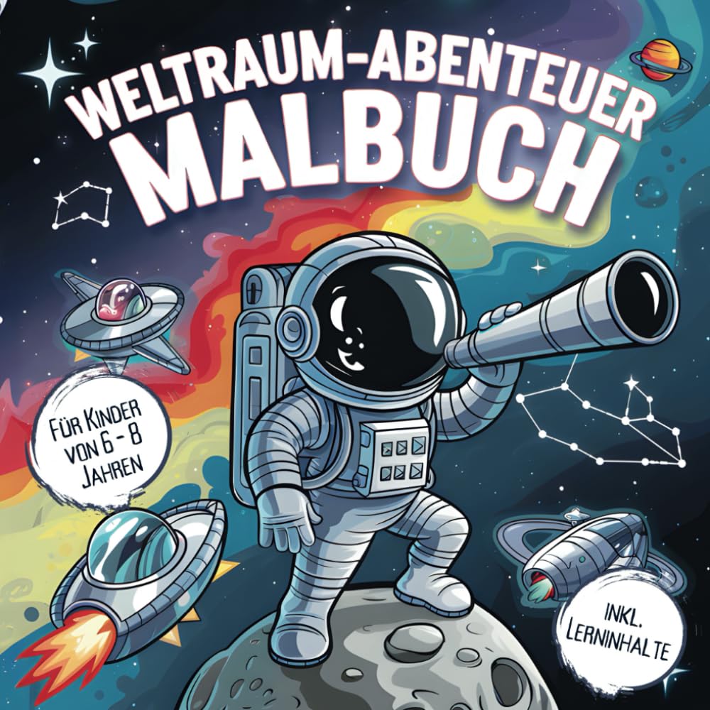 Weltraum-Abenteuer Malbuch: Entdecke Planeten, Sterne und Raketen mit spannenden Lerninhalten! Erkunde das Universum – für junge Astronauten und Weltraumforscher Hobbies & Crafts