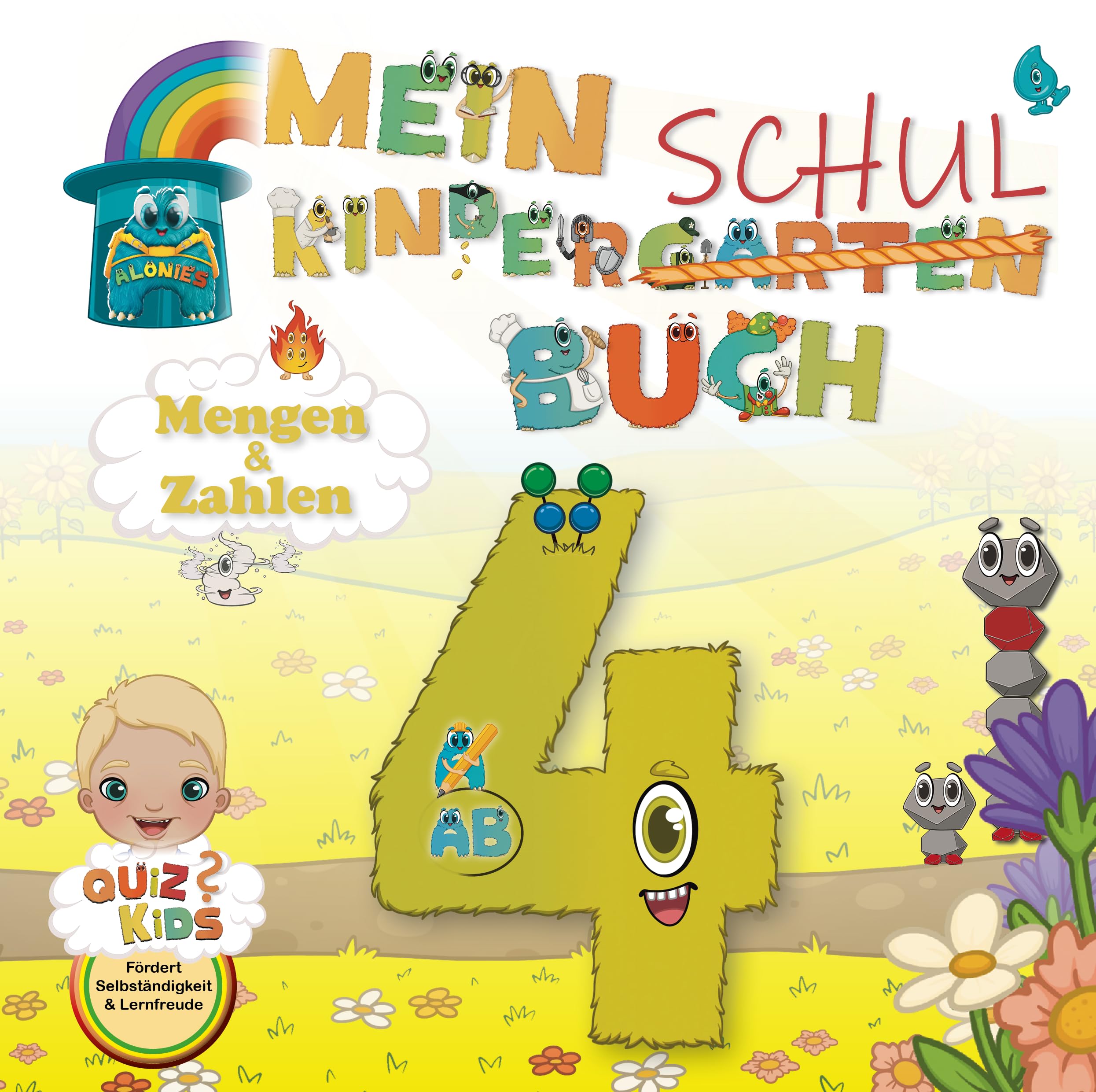 Kindergartenschulbuch: Finns erstes Alonies-Abenteuer: Mit den Alonies Zahlen & Mengen entdecken (Alonies Kindegarten-Schulbuch-Reihe: Vorschulbücher ... bis 5-jährige - Zahlen entdecken mit Alonies) Non-fiction