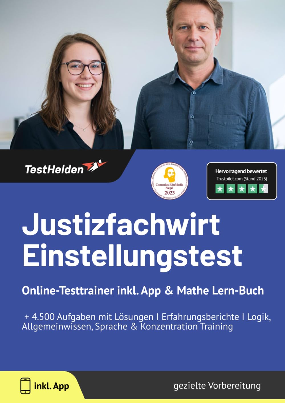 Justizfachwirt Einstellungstest Online-Testtrainer inkl. App & Mathe Lern-Buch I + 4.500 Aufgaben mit Lösungen I Erfahrungsberichte I Logik, Allgemeinwissen, Sprache & Konzentration Training Business, Finance & Career
