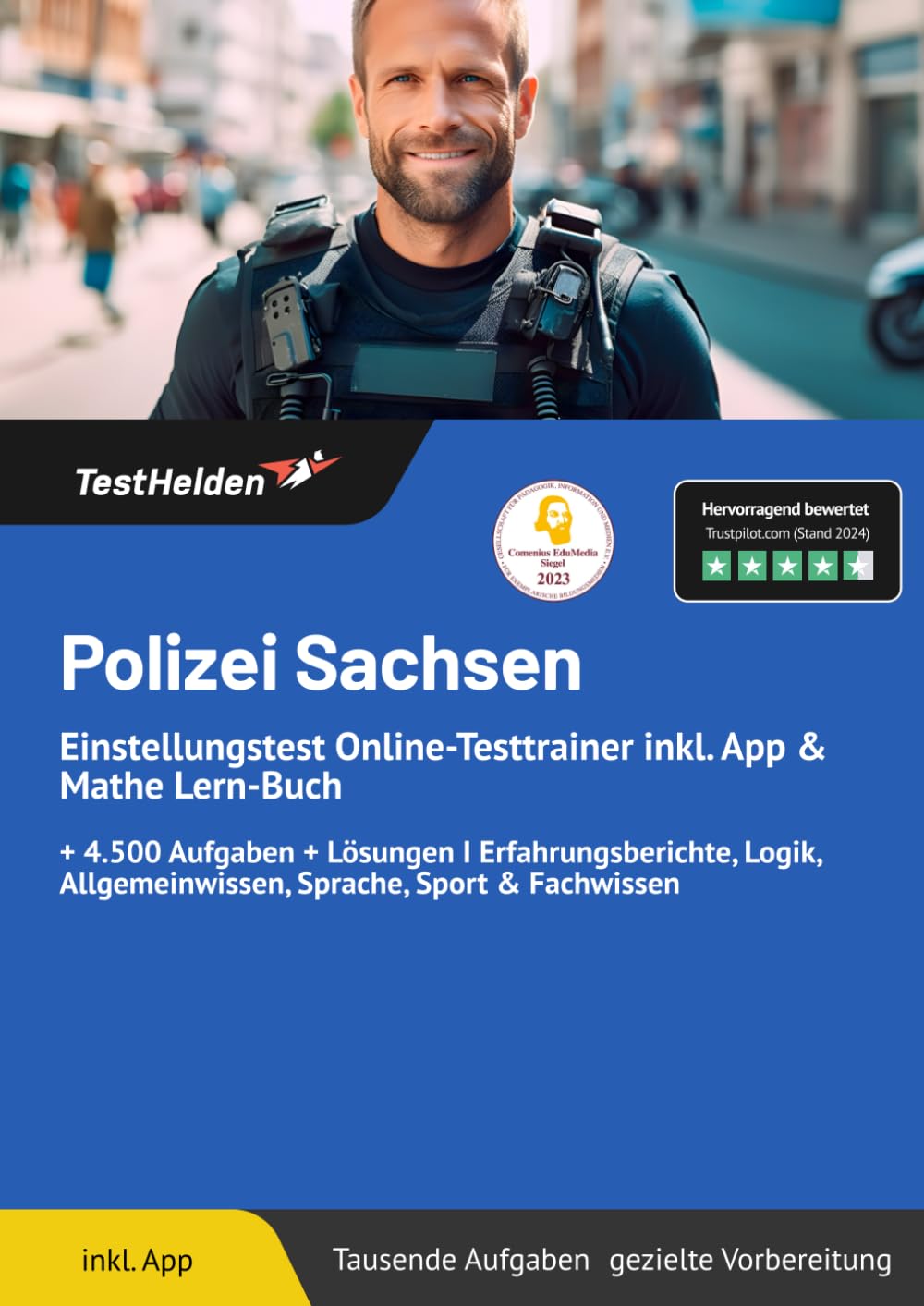 Polizei Sachsen Einstellungstest Online-Testtrainer inkl. App & Mathe Lern-Buch I + 4.500 Aufgaben + Lösungen I Erfahrungsberichte, Logik, Allgemeinwissen, Sprache, Sport & Fachwissen Business, Finance & Career