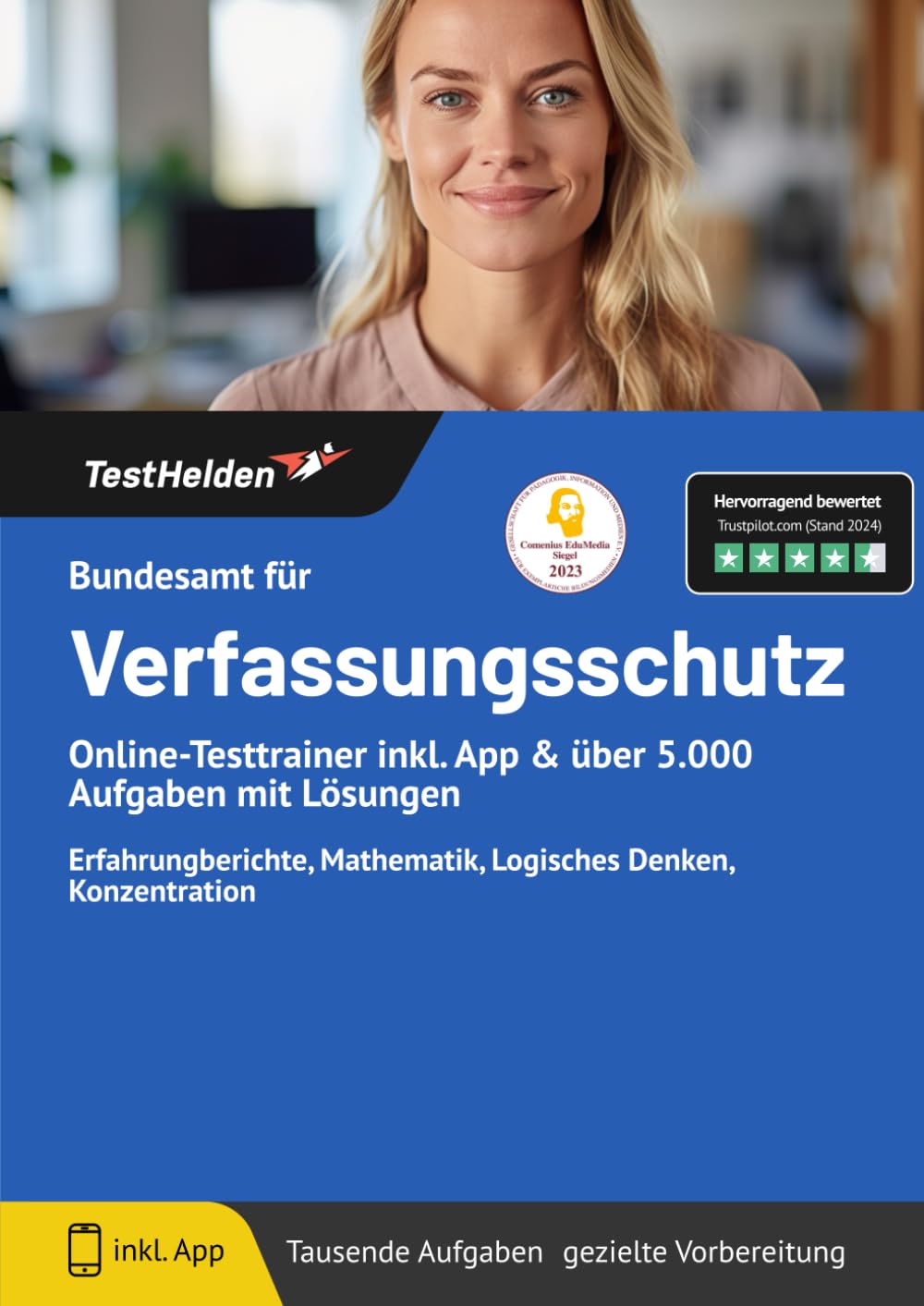 Bundesamt für Verfassungsschutz Einstellungstest bestehen: Online-Testtrainer inkl. App & über 5.000 Aufgaben mit Lösungen I Erfahrungberichte, Mathematik, Logisches Denken, Konzentration Business, Finance & Career