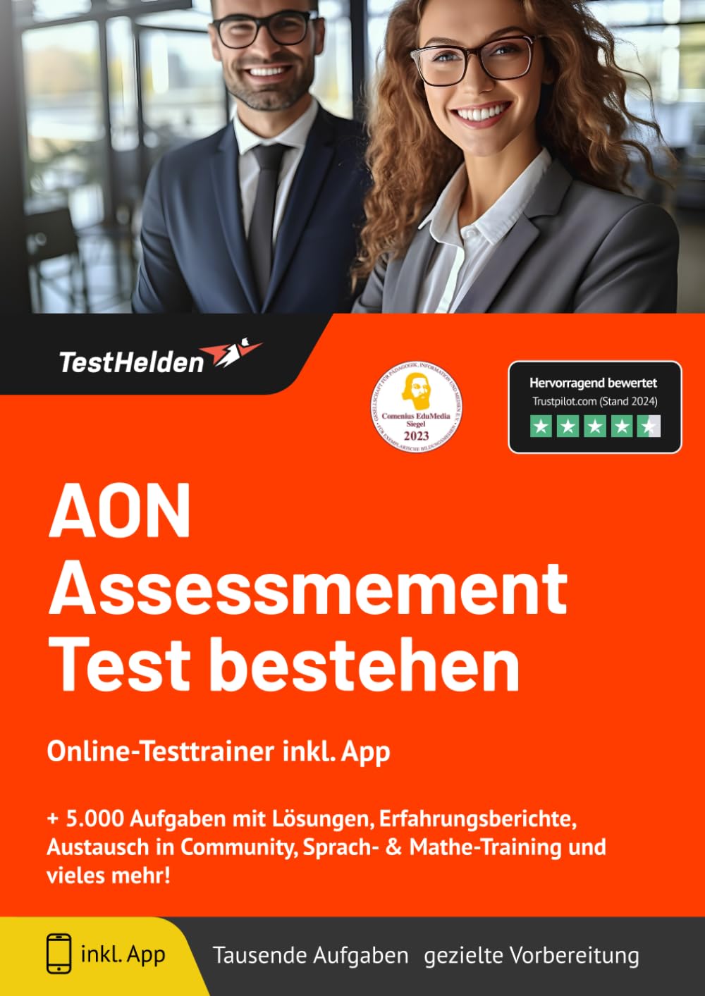 AON Assessmement Test bestehen: Online-Testtrainer inkl. App I + 5.000 Aufgaben mit Lösungen, Erfahrungsberichte, Austausch in Community, Sprach- & Mathe-Training und vieles mehr! Business, Finance & Career