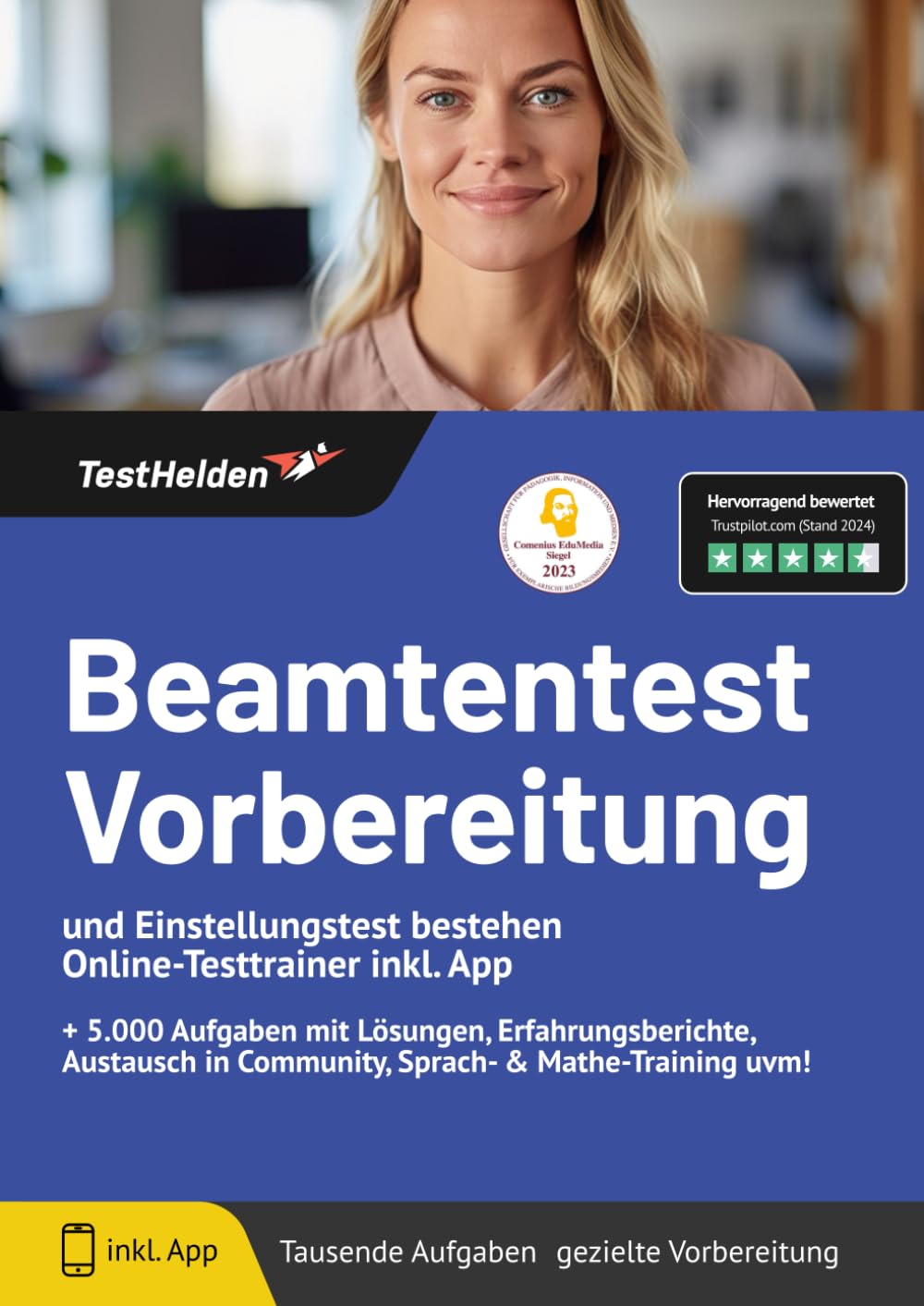 Beamtentest Vorbereitung und Einstellungstest bestehen: Online-Testtrainer inkl. App I + 5.000 Aufgaben mit Lösungen, Erfahrungsberichte, Austausch in Community, Sprach- & Mathe-Training uvm! Business, Finance & Career