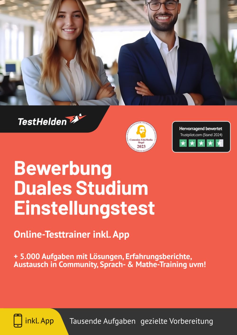 Bewerbung duales Studium Einstellungstest: Online-Testtrainer inkl. App I + 5.000 Aufgaben mit Lösungen, Erfahrungsberichte, Austausch in Community, Sprach- & Mathe-Training uvm! General education