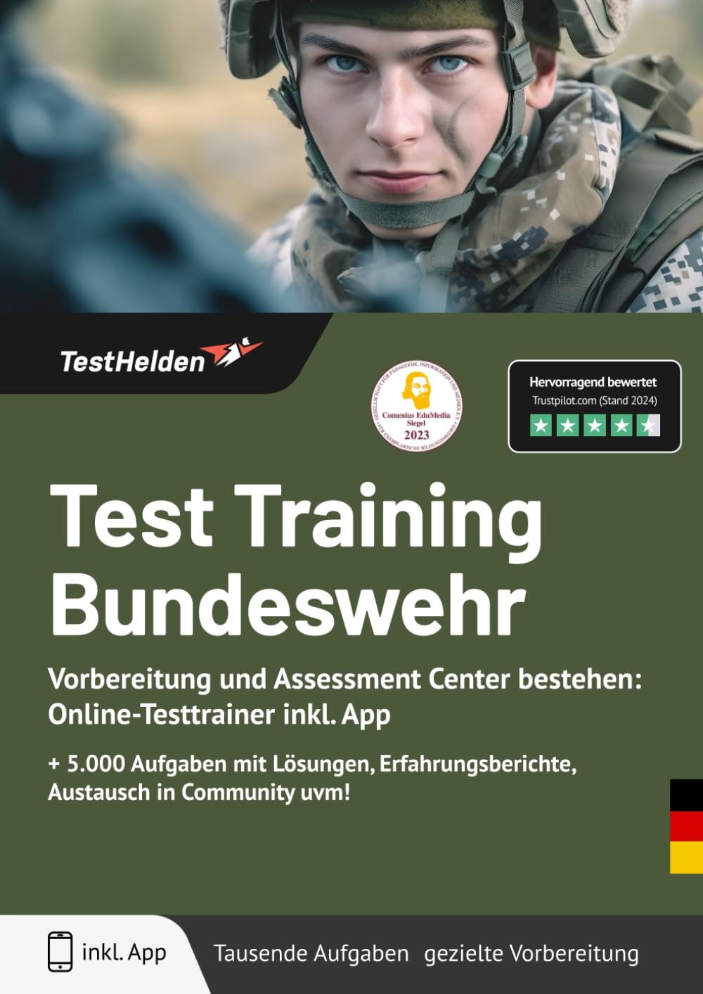 Test Training Bundeswehr - Vorbereitung und Assessment Center bestehen: Online-Testtrainer inkl. App I + 5.000 Aufgaben mit Lösungen, Erfahrungsberichte, Austausch in Community uvm! Learning & Reference