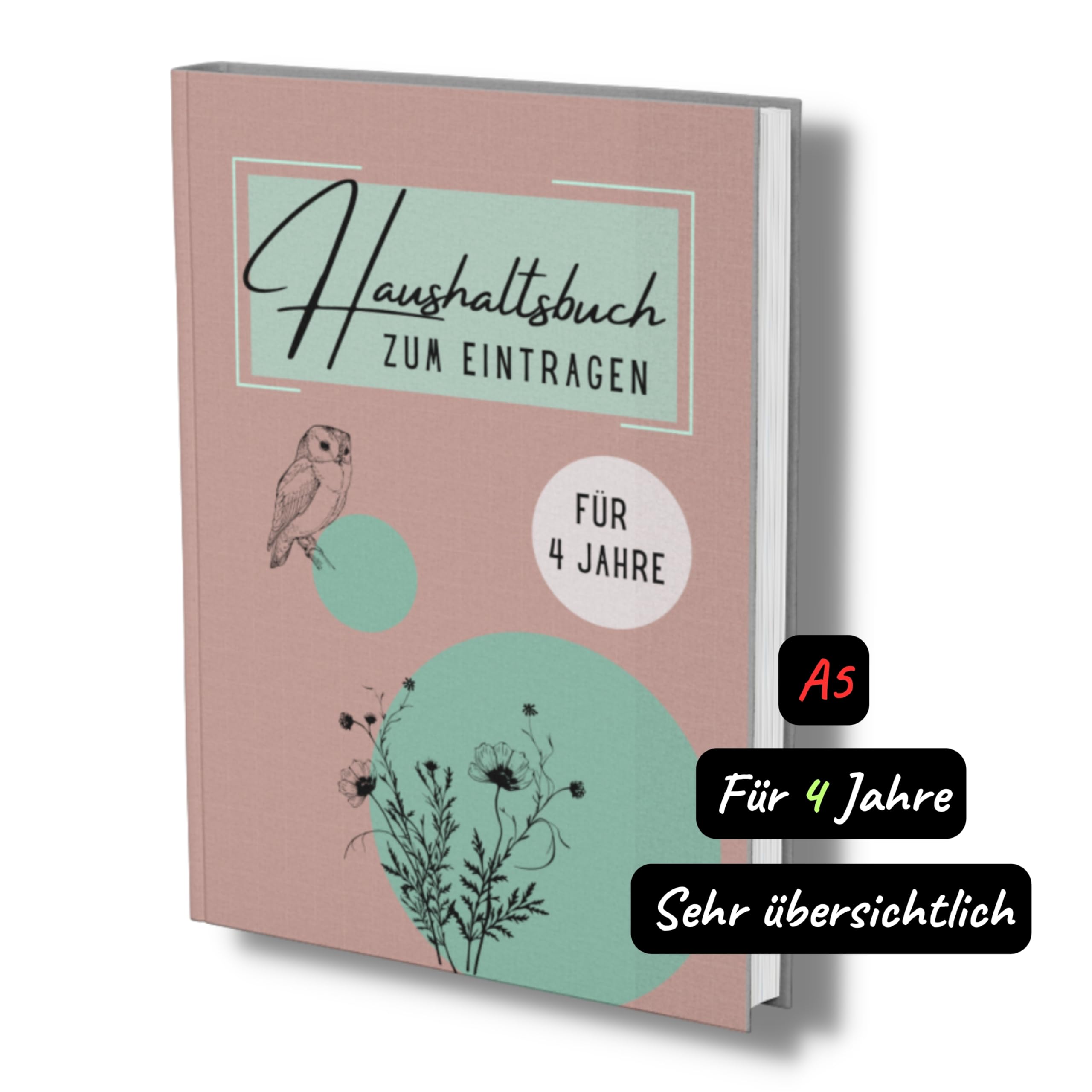 Haushaltsbuch XXL: 4 Jahre Budgetbuch für Frauen- undatiert, A5, 104 Seiten. Der perfekte Organizer für alle Einnahmen & Ausgaben. Business, Finance & Career