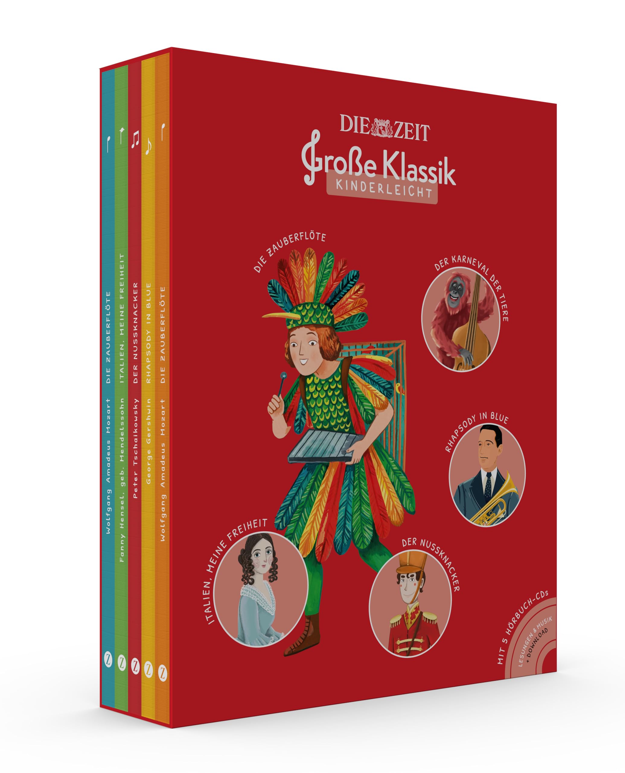 Große Klassik kinderleicht. DIE ZEIT-Edition. (5er-Buchschuber): 5 illustrierte Bücher plus Hörbuch-CDs mit Musik, im Schuber Non-fiction