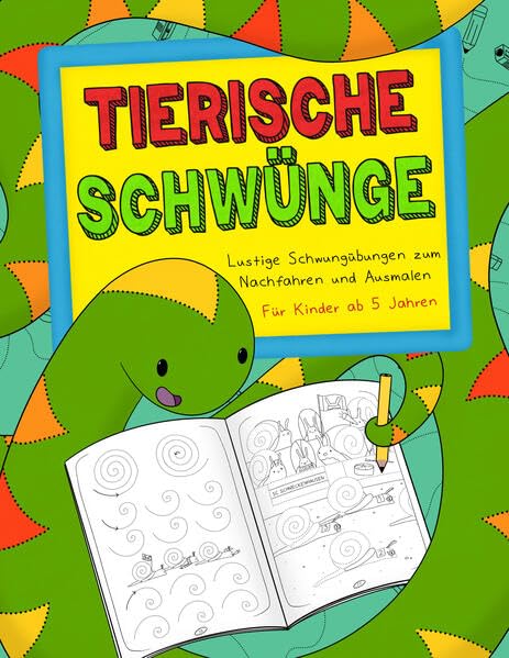 Tierische Schwünge: Lustige Schwungübungen zum nachfahren und ausmalen, das Übungsheft mit Schwungübungen ab 5 Jahren. Ideale Vorbereitung auf die Schule. Verbessern der Konzentration & Feinmotorik Hobbies & Crafts
