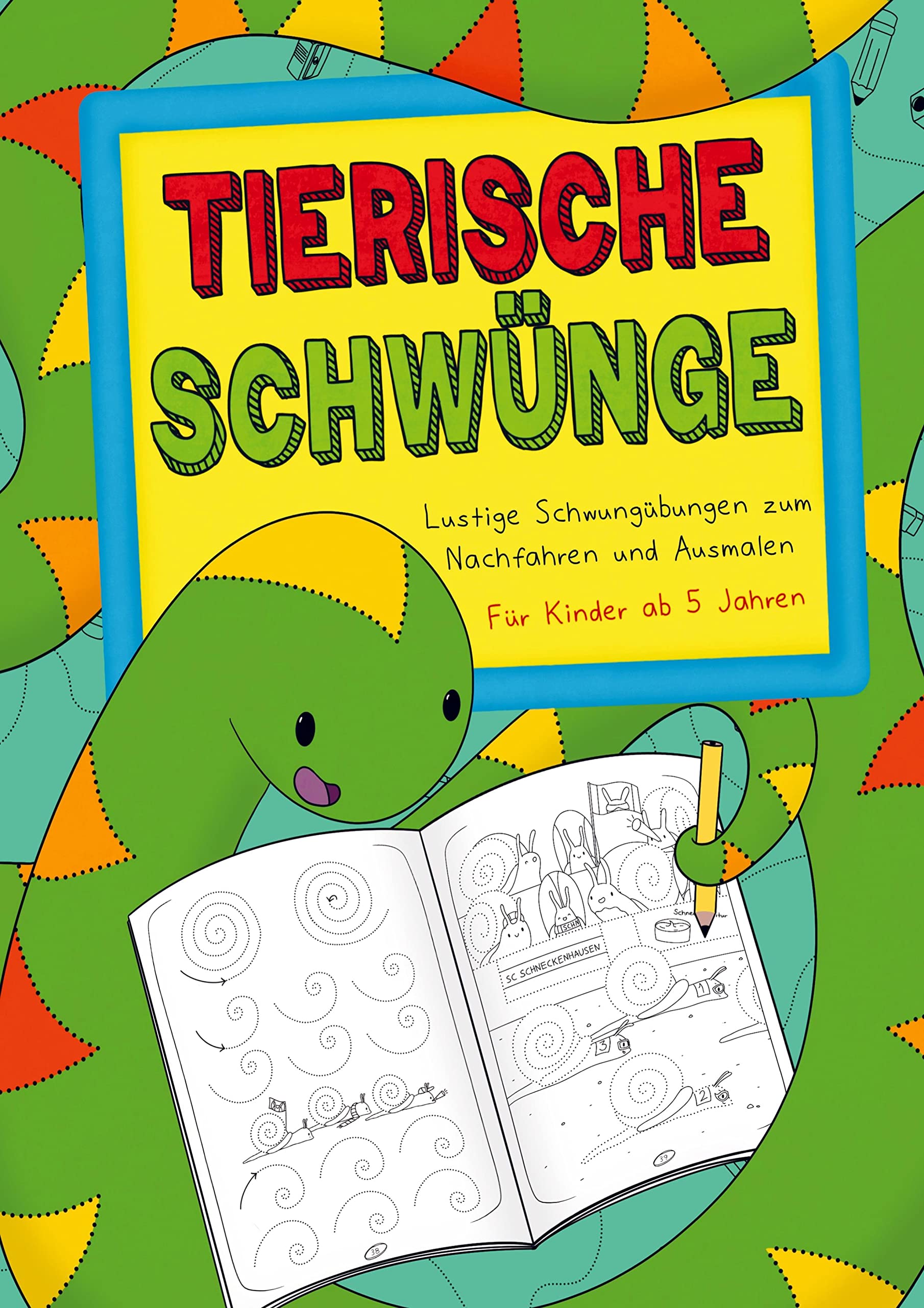 TIERISCHE SCHWÜNGE ab 5 Jahren: Lustige Schwungübungen zum nachfahren und ausmalen, das Übungsheft mit Schwungübungen ab 5 Jahren.: Ideale Vorbereitung. Verbessern der Konzentration & Feinmotorik. Children's books