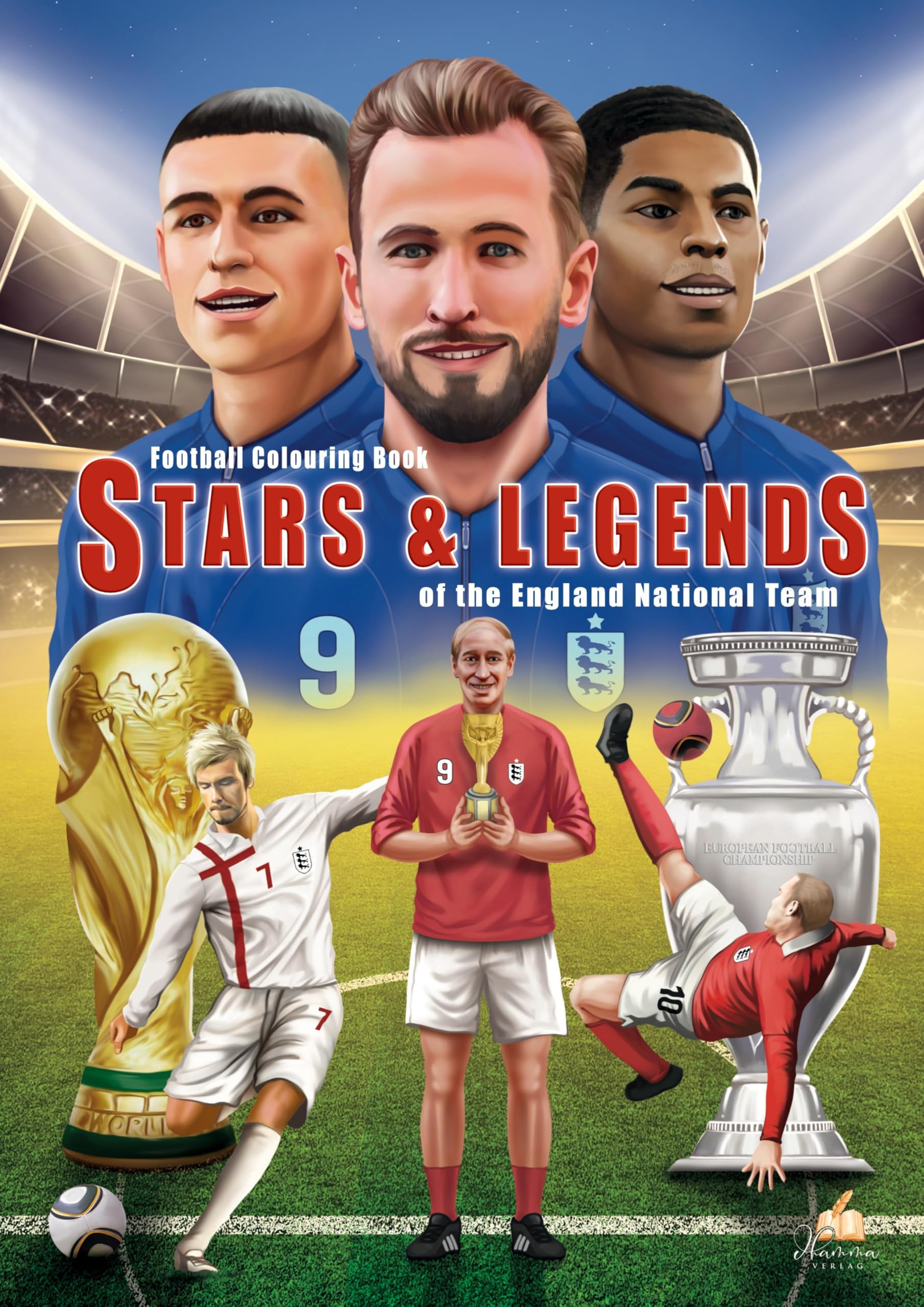 Football colouring book STARS & LEGENDS of the England National Team Leisure & Fun