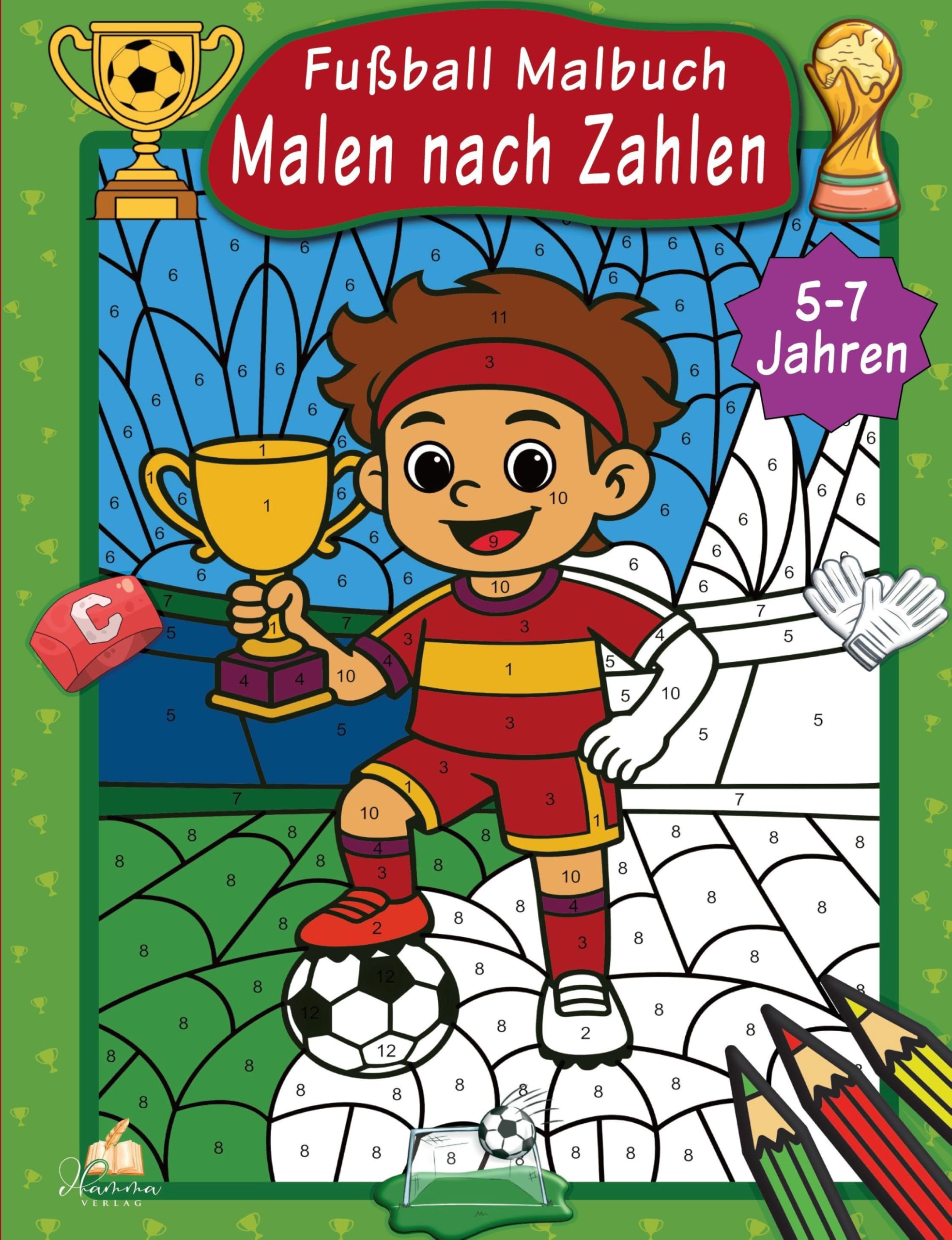 Malen nach Zahlen Fußball Malbuch für Kinder ab 5-7 Jahren Social Sciences