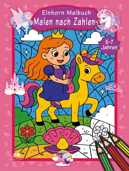 Malen nach Zahlen Einhorn Malbuch für Kinder ab 5-7 Jahren Arts & Music
