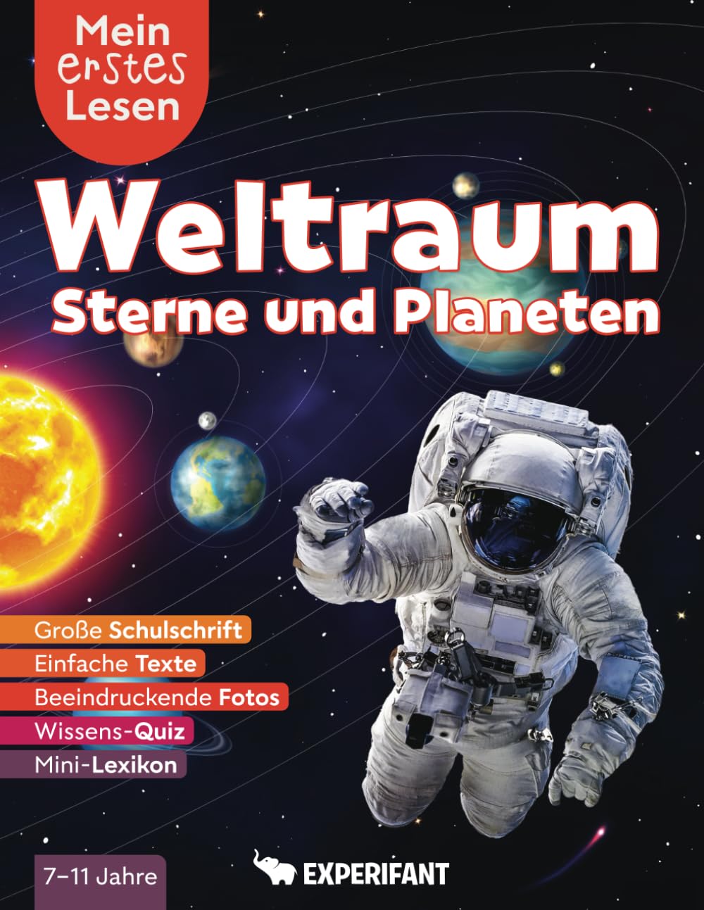 Mein erstes Lesen: Weltraum, Sterne und Planeten: Spannendes Wissen für Erstleser - Mit einfachen Texten, großer Schulschrift, beeindruckenden Fotos und Wissens-Quiz Parents & Children