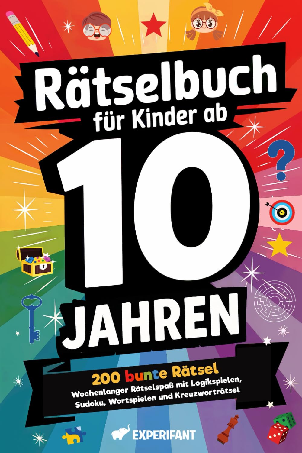 Rätselbuch für Kinder ab 10 Jahren: 200 bunte Rätsel – Wochenlanger Rätselspaß mit Logikspielen, Sudoku, Wortspielen und Kreuzworträtsel (Beschäftigungsbücher für die Grundschule, Band 3) Hobbies & Crafts