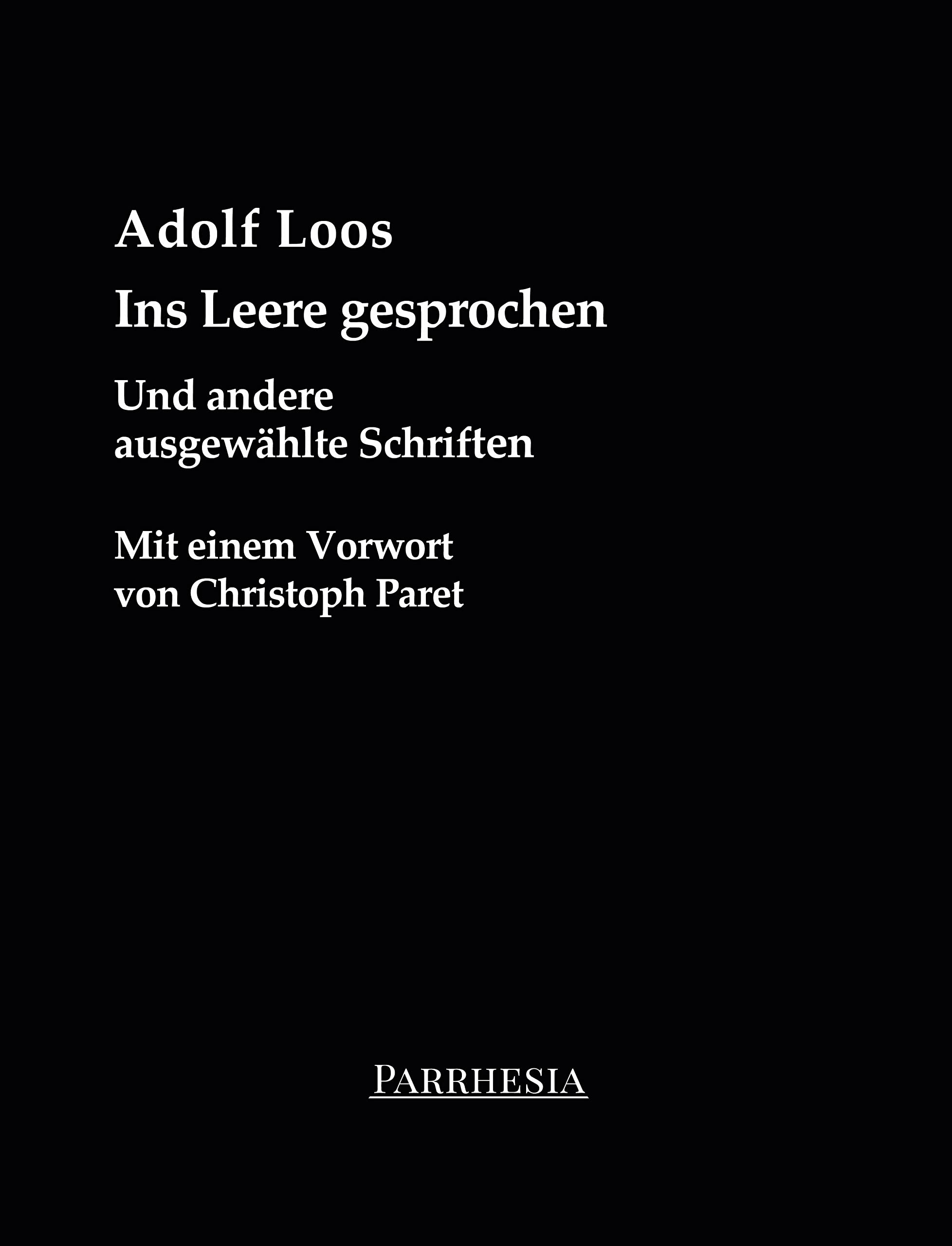 Ins Leere gesprochen Essays & Short Stories