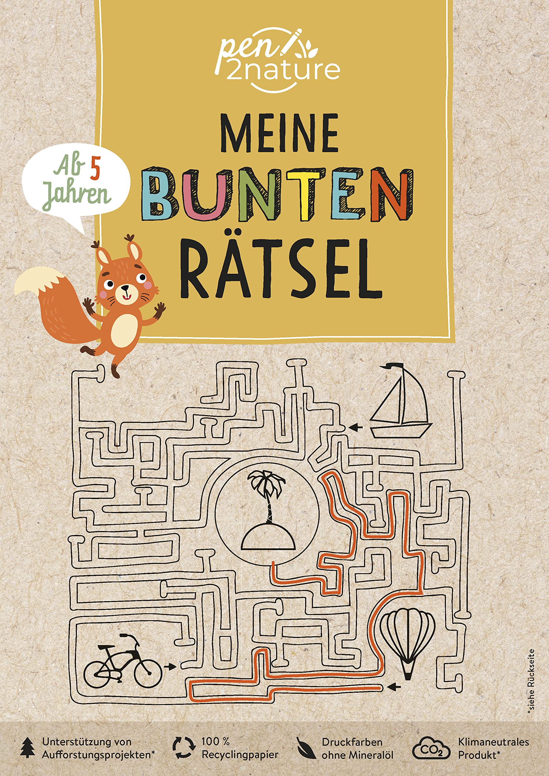 Meine bunten Rätsel. Block für Kinder ab 5 Jahren: pen2nature: 100% Recyclingpapier - klimaneutrale Produktion - unterstützt Aufforstungsprojekte (pen2nature kids) Business, Finance & Career