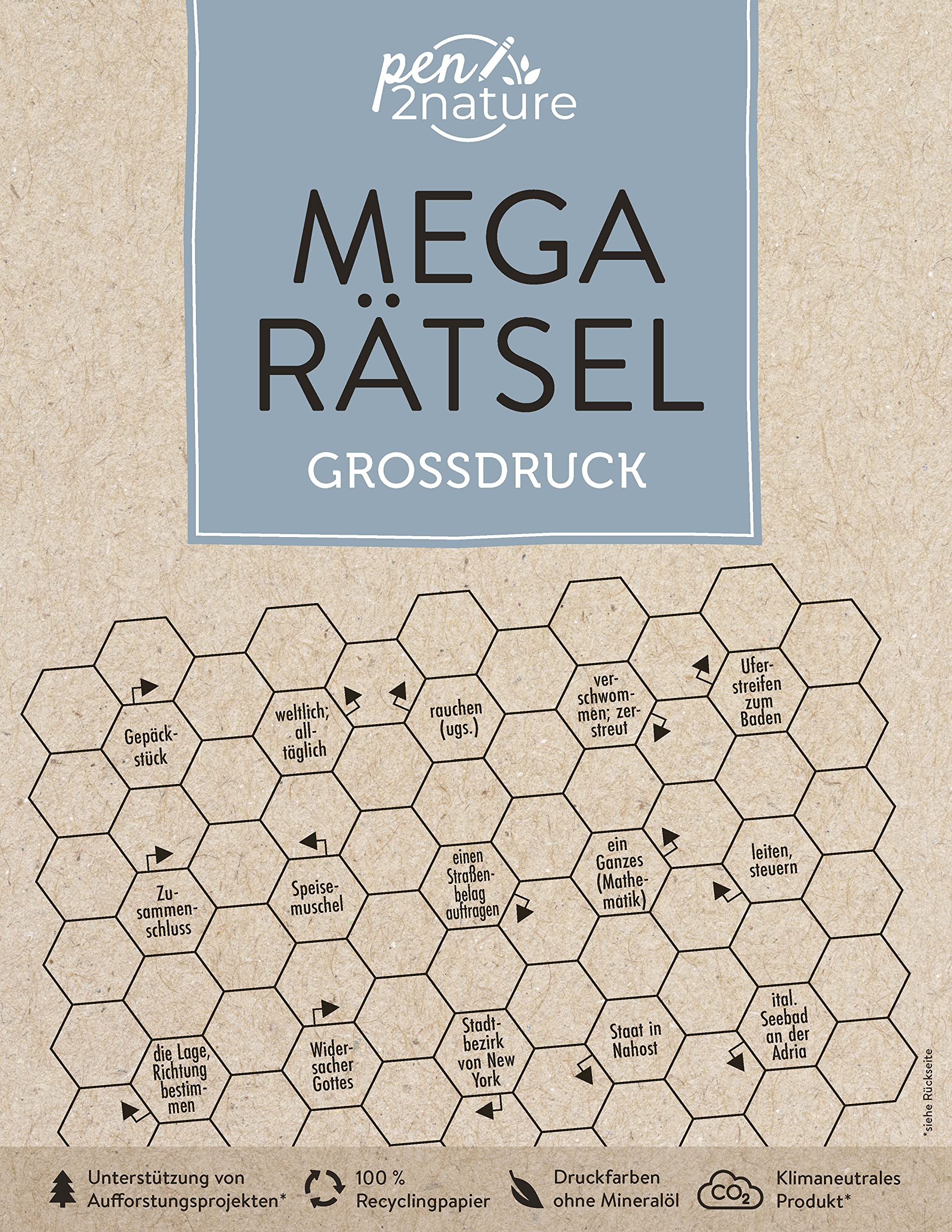 Mega-Rätsel Großdruck: pen2nature: 100 % Recyclingpapier - klimaneutrale Produktion - unterstützt Aufforstungsprojekte (pen2nature books) Business, Finance & Career